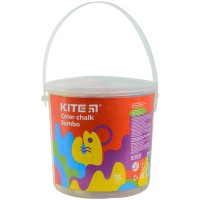Крейда кольорова Jumbo, 15 шт. у відерці Kite Fantasy 