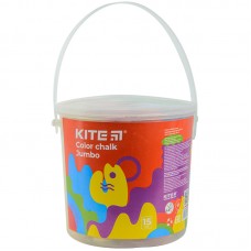 Крейда кольорова Jumbo, 15 шт. у відерці Kite Fantasy 