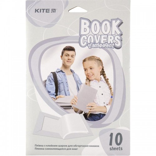 Плівка самоклеюча Kite для книг, 38*27 см, 10 шт., прозора Плівка самоклеюча Kite для книг, 38*27 см, 10 шт., прозора