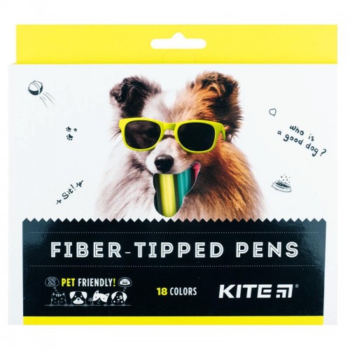 Фломастери 18 кольорів Kite Dogs Фломастери 18 кольорів Kite Dogs