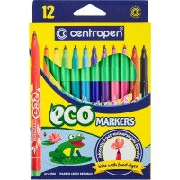 Фломастери Centropen 2560 Еко, 12 кольорів 