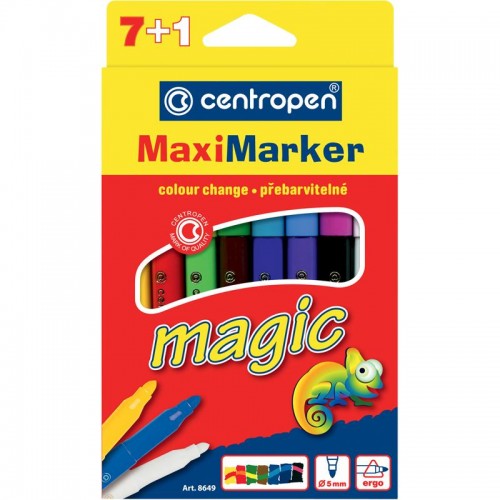 Фломастери Centropen 8649 Magic Maxi, 8 шт., 14 кольорів Фломастери Centropen 8649 Magic Maxi, 8 шт., 14 кольорів