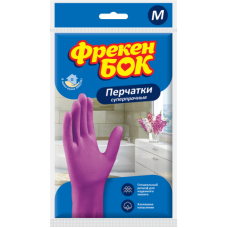 Рукавички суперміцні рожеві Фрекен Бок з бавовняним напиленням р.M, 1 пара 
