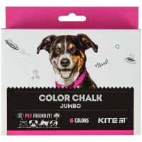 Крейда кольорова Jumbo, 6 кольорів, Kite Dogs Крейда кольорова Jumbo, 6 кольорів, Kite Dogs