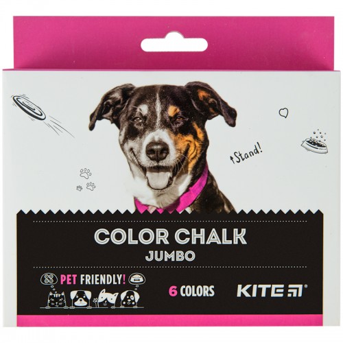Крейда кольорова Jumbo, 6 кольорів, Kite Dogs Крейда кольорова Jumbo, 6 кольорів, Kite Dogs