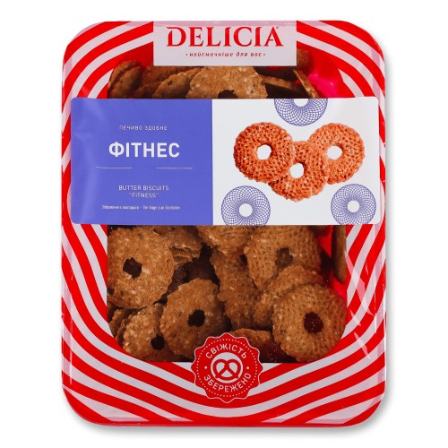 Печиво Delicia Фітнес здобне, 350г Печиво Delicia Фітнес здобне, 350г