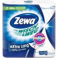 Рушники паперові Zewa Wisch&Weg EL Original двошарові білі h=25см*24, 72 відривів, 2 рулони 