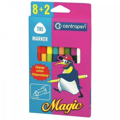 Фломастери Centropen 2549 Magic, 10 шт., 16 кольорів Фломастери Centropen 2549 Magic, 10 шт., 16 кольорів