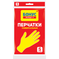 Рукавички латексні господарські Бонус Економ жовті р.S, 1 пара 