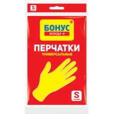 Рукавички латексні господарські Бонус Економ жовті р.S, 1 пара 