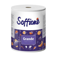 Рушник паперовий Soffione Grande двошаровий білий d=19 h=22,5 , 350 відривів, 77м, 1 рулон  