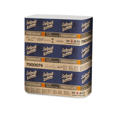 Рушник-вкладиш Selpak Premium двошарові білі 23,5*24см, 200 аркушів Z-складання 