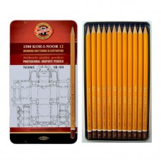 Набір графітних олівців 1500 KOH-I-NOOR Technic для технічних робіт, НВ-10Н, 12 шт.