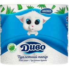 Туалетний папір Диво Арома двошаровий, білий, ароматизований, 4 рулони