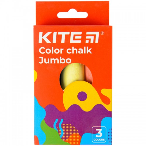 Крейда кольорова Jumbo, 3 кольори, Kite Fantasy Крейда кольорова Jumbo, 3 кольори, Kite Fantasy