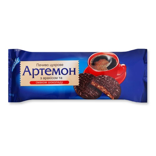 Печиво Konti Артемон цукрове з арахісом і смаком шоколаду, 135г Печиво Konti Артемон цукрове з арахісом і смаком шоколаду, 135г