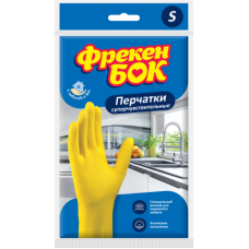 Рукавички жовті Фрекен Бок з бавовняним напиленням р.S, 1 пара 