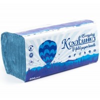 Рушник-вкладиш Кохавинка одношарові сині 25*23 см, 200 аркушів V-складання