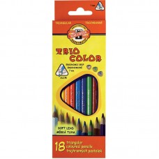 Олівці кольоровi Koh-i-Noor Triocolor, 18шт. 