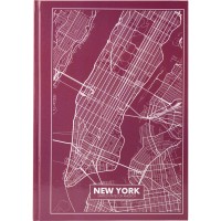 Книга записна А4 Maps New York, 96 аркушів, кл., рожево-коричнева 