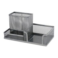 Підставка-органайзер 203x105x100мм металева, срібляста 