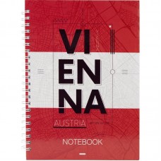 Блокнот на спіралі, тверда обкл. Vienna, А5, 96 аркушів, 8032-07-A 