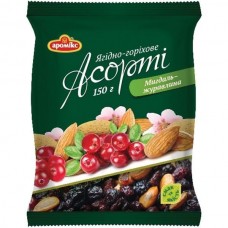 Ассорти ягодное-ореховое Аромикс, клюква/миндаль, 150 г, 4820024153126