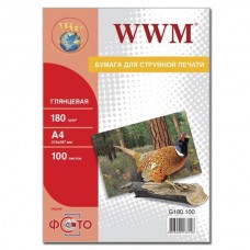Фотопапір WWM, глянцевий 180 г, A4, 100 аркушів, G180.100