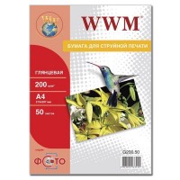 Фотопапір WWM, глянцевий 200 г, А4, 50 аркушів G200.50