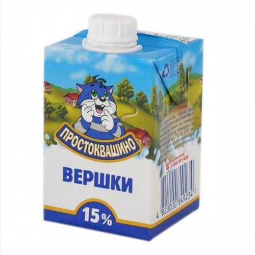 Сливки Простоквашино 15%, 200 г Сливки Простоквашино 15%, 200 г