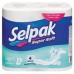 Туалетний папір Selpak тришаровий, білий, 4 рулони
